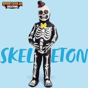 BOY'S SPOOKTACULAR CREATIONS SKELETON COSTUME HALLOWEEN BONE JUMPSUIT FOR KIDS